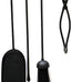 Black 4 Piece Wall Mounted Companion Set Includes - Wall Mounting Bracket - Shovel - Brush - Poker - Fireside - Fireplace - Hanging - Practical