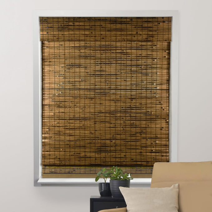 ARLO BLINDS Bamboo Roman Shades w/Valance 34" W x 60" H, Tuscan