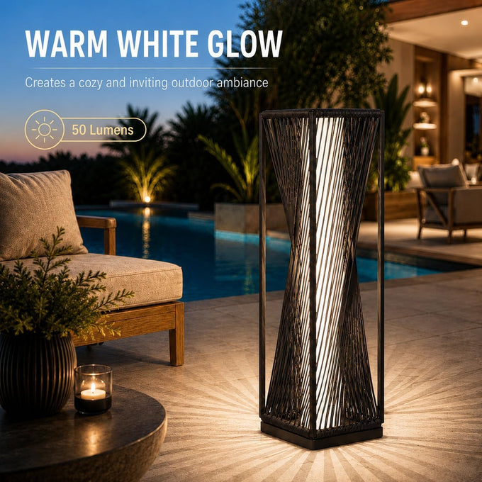 Solar Yard Outdoor Solar Floor Lamp Resin Wicker Solar Light Outdoor Waterproof for Yard, Garden, Pathway, Deck, Dazzle Dance