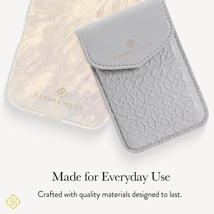Kendra Scott Snap MagSafe Wallet - Detachable Card Holder - Gray