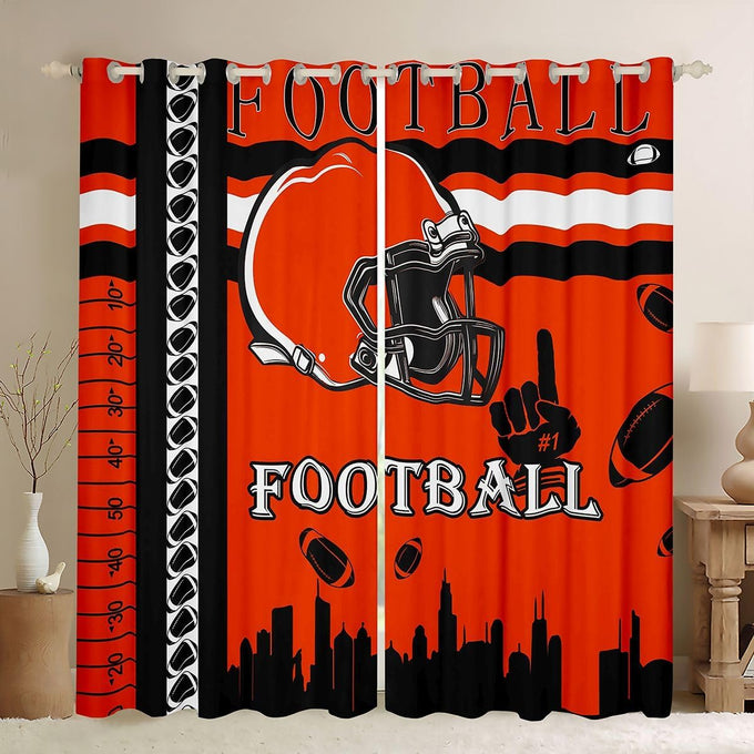 Feelyou Football Blackout Curtains for Bedroom Living Room