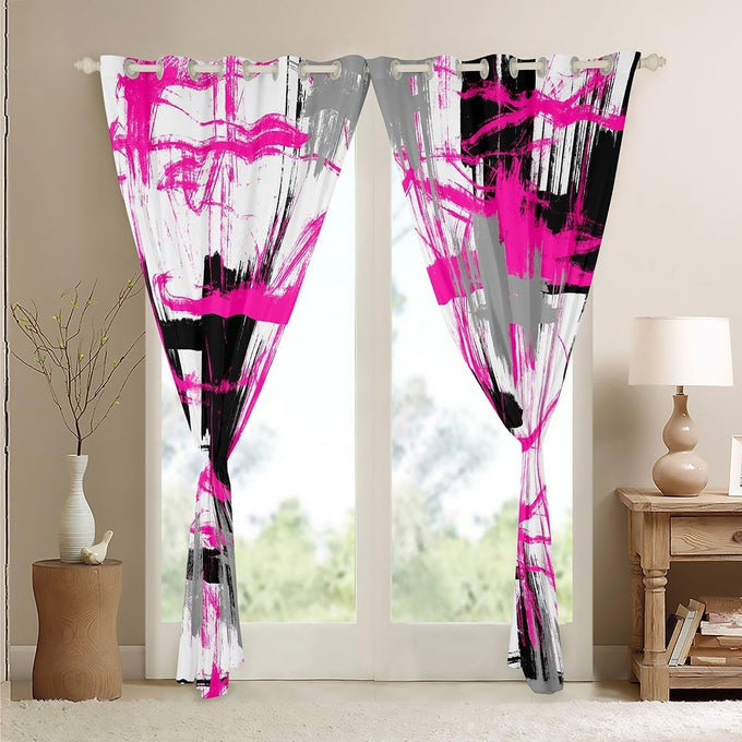 Feelyou Rose Abstract Art Curtains Living Room 2 Panels 52 x 84 Inch Kids