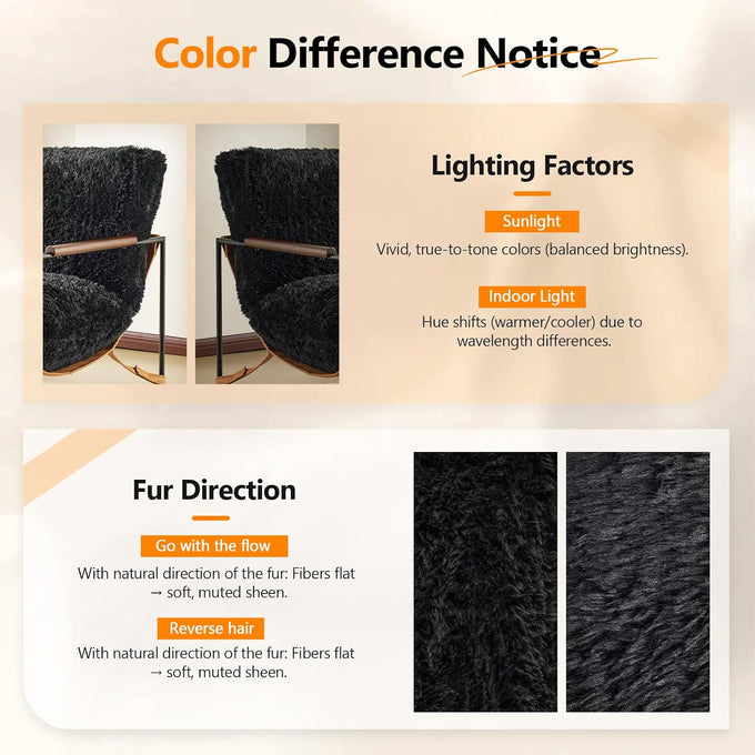 VINGLI 28" Wide Plush Upholstery Sling Modern Accent Chair with Metal Frame, Cute Reading Armchair with Removable Seat Cushion & Tan Microfiber Seat Base, Lazy Chair for Bedroom & Lounge,Black