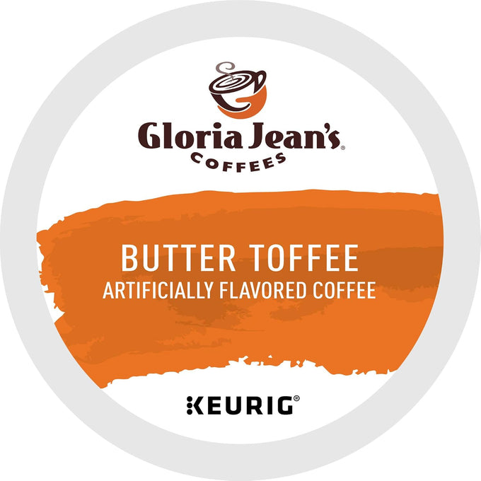 Gloria Jean's Coffees Butter Toffee, Single-Serve Keurig K-Cup Pods, Flavored Medium Roast Coffee, 96 Count