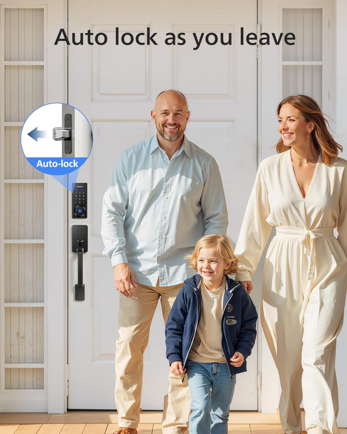 Philips Wi-Fi Smart Deadbolt with 2 Handles, Front Lock Set with Gateway