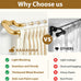 KAMANINA 2 Pack Double Curtain Rod 32 to 86 Inch, Gold Blackout Drapery Rod