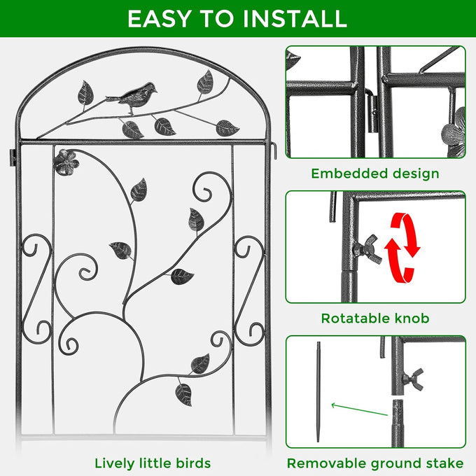 4 Pack Garden Trellis for Climbing Plants, 71 x 20 inch Rustproof Heavy Duty Metal Trellis for Climbing Rose Vine Clematis, Perfect for Premium Patio Decor & Luxury Outdoor Garden Design, Silver Gray