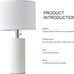 Reaketon 20" Modern Ceramic Table Lamps Set of 2, Lamps for Bedroom, White