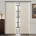 PleatedDrapes Light Filtering Primitive for Living Room, Thick Linen Semi Sheer Curtains 96 Inches Long 2 Panels Set Rustic Country Oatmeal Beige Curtains Patio Door Window Drapes Window Treatments