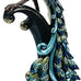 Nature's Mark 16 Inches Tall Peacock Statue - Decorative Resin Peacock Sculpture with Intricate Hand-Painted Details, Blue and Gold Accents for Home, Office, or Garden Decor