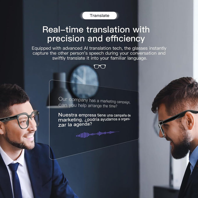AI Glasses with Camera, 4K Video, 8MP Camera, Translation Smart