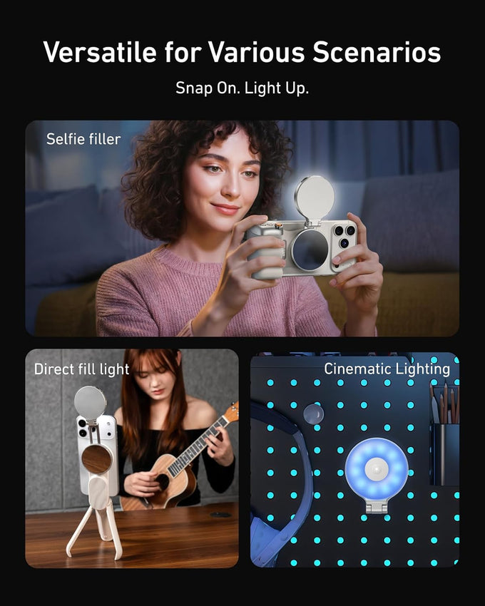TELESIN Fun Shot Magnetic Phone Camera Grip & 4 in 1 RGB Selfie Light Kit