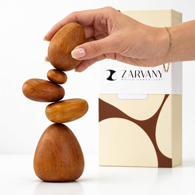 Cairn Sculpture – Magnetic Wood Art for Desk, Office & Indoor Decor