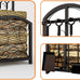 Firewood Storage Rack, Iron, Black, Portable, 20 in