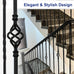 Sidasu 16-Pack Wrought Iron Stair Balusters, 44" Basket Twist Design