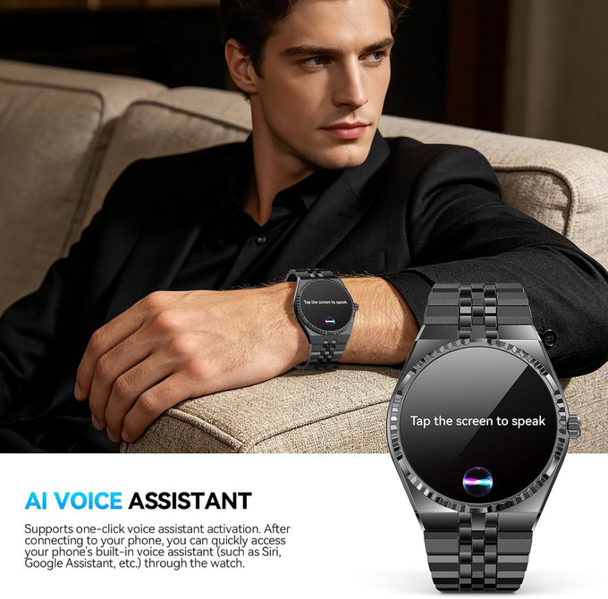 Luxury Smart Watch for Men, Bluetooth Calls, Activity Tracker, Android iOS