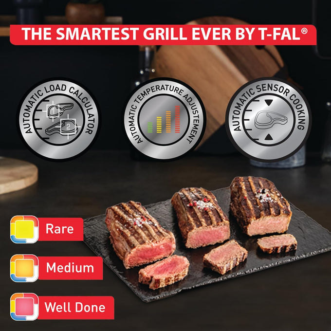 T-Fal OptiGrill Indoor Panini Press Grill with 6 Cooking Programs