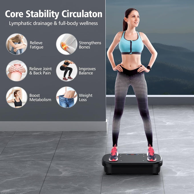 PUREROYI Vibration Plate Exercise Machine with 180 Speeds & 330lbs Capacity