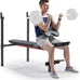 Sunny Health & Fitness Weight Bench & Squat Rack for Strength Training