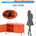 Washsemba 2 Door Accent Cabinet,Orange Metal Storage Cabinet with Adjustable Shelf,2-Tier Shelf,Multipurpose Metal Locker Storage for Office Home,Music Studio (Orange)