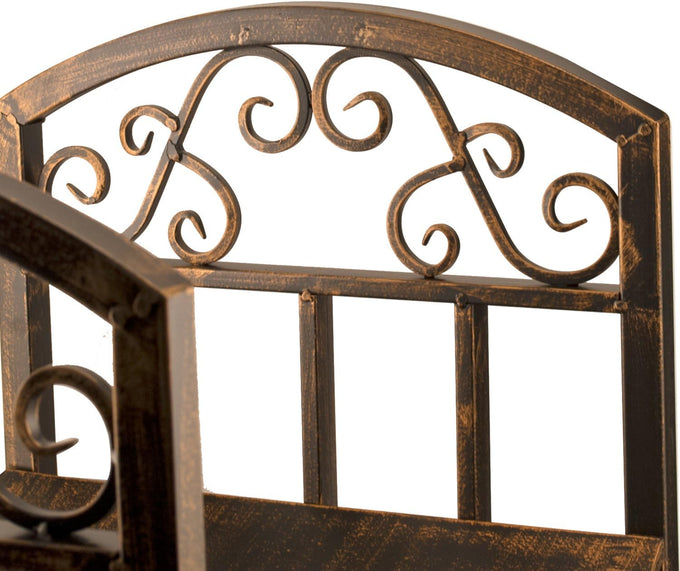Panacea 15919 Log Bin with Scrolls, Brushed Bronze