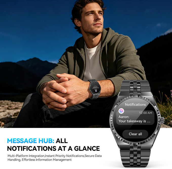Luxury Smart Watch for Men, Bluetooth Calls, Activity Tracker, Android iOS