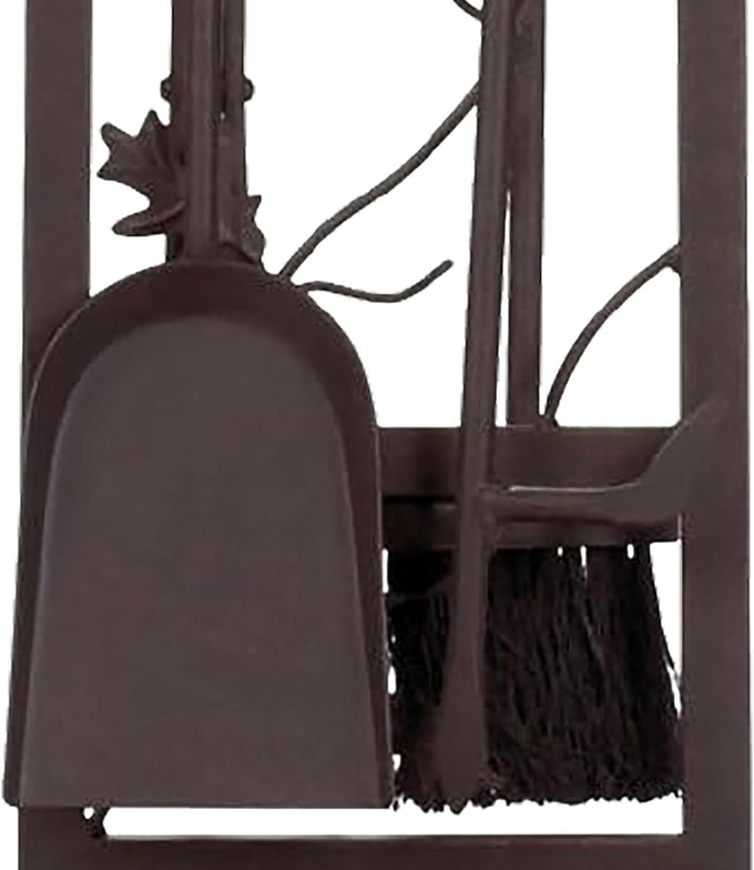 Panacea Fireplace Tool Set 5 Piece, Oak Leaf 30", Colonial Brown