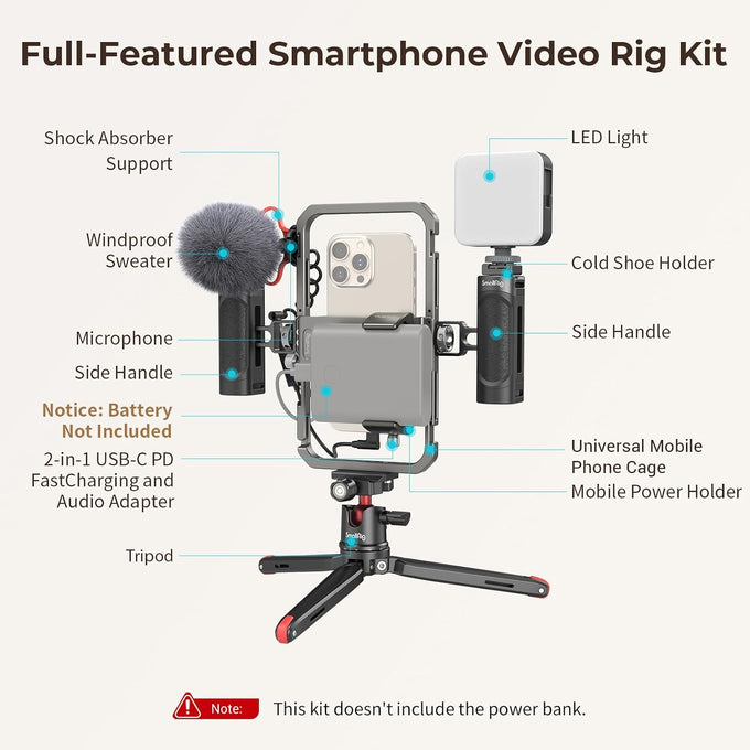 SmallRig Universal Phone Video Rig Kit for iPhone for Huawei -3384D