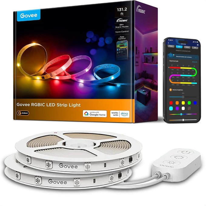 Govee 100ft RGBIC LED Strip Lights, Work with Alexa and Google Assistant