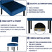 STHOUYN Mordern Velvet Armless Accent Chair Decorative Slipper Chair Vanity Chair for Bedroom Desk, Corner Side Chair Living Room Furniture (1, Navy Blue)