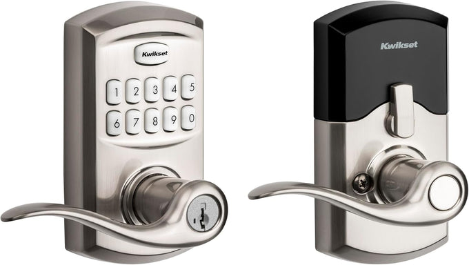 Kwikset 917HFL-514S Smartcode Keypad Electronic with Halifax Lever SmartKey with 6AL Latch and RCS Strike Matte Black Finish