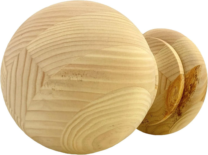 Highland Manor Wood Products Massive Kline Ball Finial - 8 1/4" Tall x 5 7/8" Wide - Unfinished Round Wooden Finial for Indoor Use - Perfect for Staircases or Bed Posts - (1 Finial) (Pine)