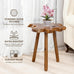 Natural Teak Wood Live Edge Side Table with Wood Legs – Rustic Side Table for Living Room, Bedroom – Sturdy Real Teak Wood End Table, Easy to Assemble (18" x 20" x 20")