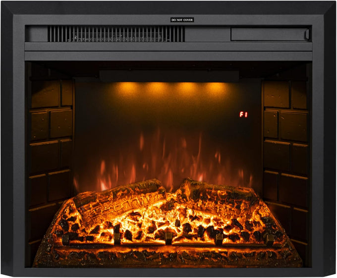 Electric Fireplace Insert Trim Kit for 40 inch Fireplace Electric Inserts, Metal Construction Plates, Black-B09R2114SG