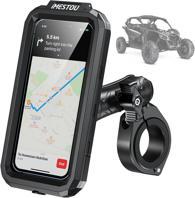 iMESTOU Waterproof ATV Phone Mount Suitble for 5.5"-6.8" Phones (Size L)