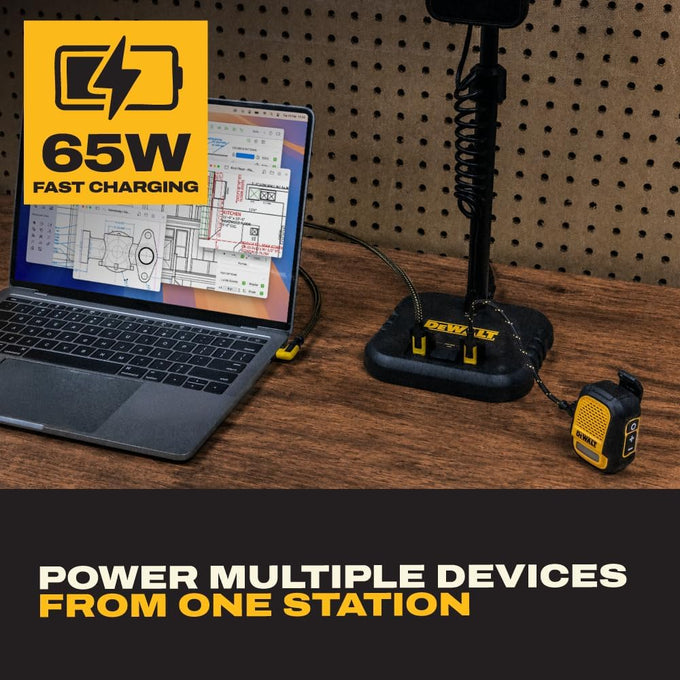 DEWALT Heavy Duty Magnetic Wireless Charging Stand w/USB Ports