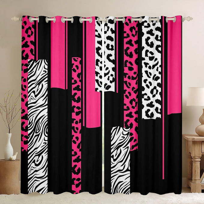 Feelyou Leopard Zebra Cheetah Curtains Living Room 2 Panels 52 x 84 Inch