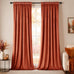 MIULEE Fall Burnt Orange Blackout Velvet Curtains 108 Inch Long 52"x108"