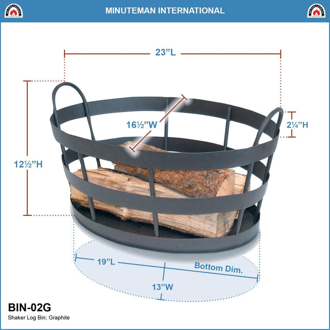 Minuteman International BIN-02G Shaker Log Bin, Graphite