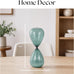 Bombara Teal Hourglass Decorative Object – Small Transparent Glass Sand Timer Modern Home Decor Accent – Shelf & Coffee Table Decor for Office & Living Room – 14", Blue & Green