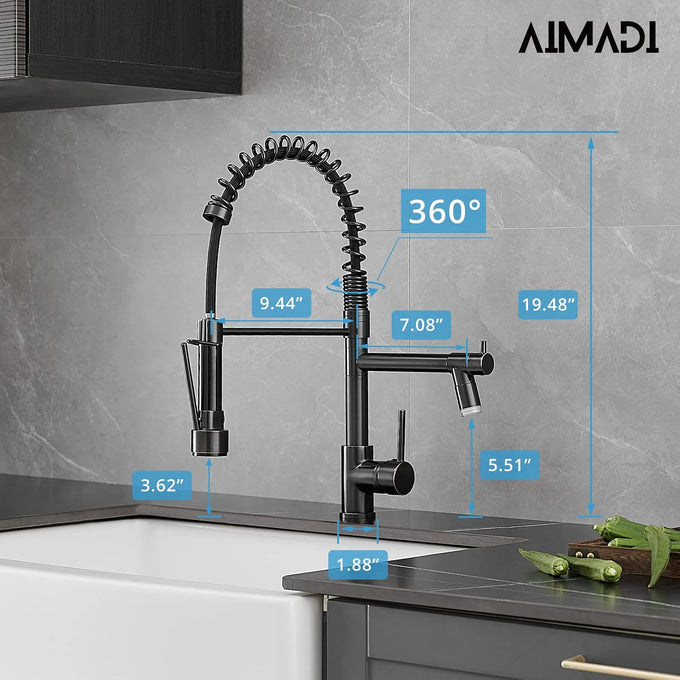 AIMADI Oil Rubbed Bronze Kitchen Faucet with Pull Down Sprayer