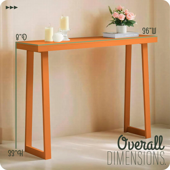 Kings Brand Furniture Claude Narrow Console Table, 36-Inch Wood Entryway Table for Hallway, Living Room or Behind Sofa, Modern Accent Sofa Table for Foyer, Space Saving Design (Honey Ginger)