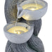 Giantex 3-Tier Outdoor Water Fountain with Lights, 18.5 Inch Cascading Bowls Tabletop Fountain with Pump, Resin Garden Waterfall Feature for Indoor Outdoor Patio, Yard, Porch Decor