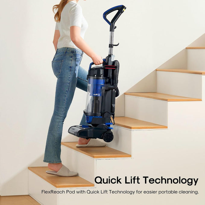 Eureka Lightweight Powerful Upright Vacuum Cleaner for Carpet and Hard Floor, PowerSpeed, New Model,Blue,black/New Model