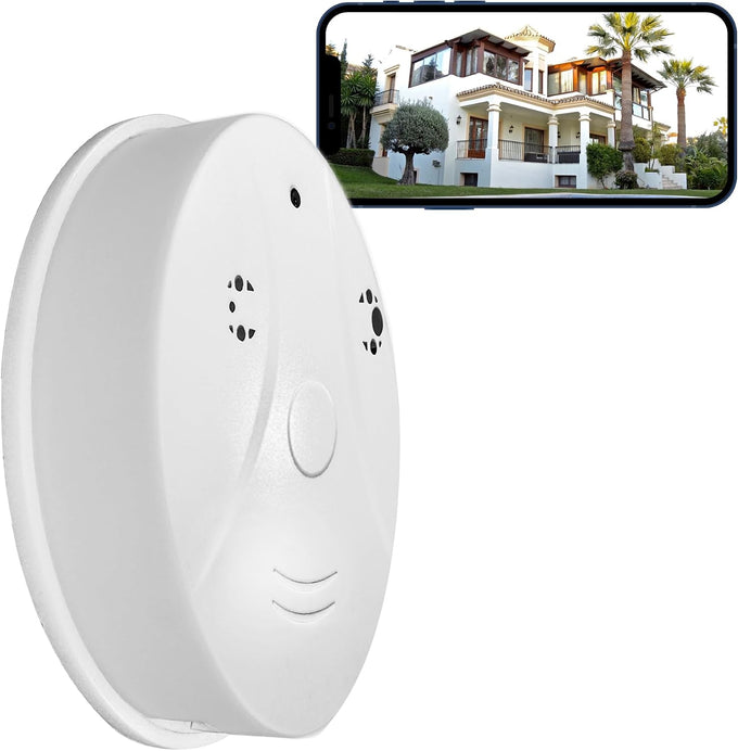 Wireless Security Camera 1080P Indoor with Smoke Detector, WiFi Smart Camera Dome Surveillance System with Night Vision,Motion Detection, for Home and pet