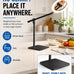 LUXSURE 10" Overhead Ring Light for Desk with Weighted Base, Freestanding Telescopic Phone Mount, Phone Stand with Light & Remote for Video Recording, Cooking, Crafts, Live Streaming