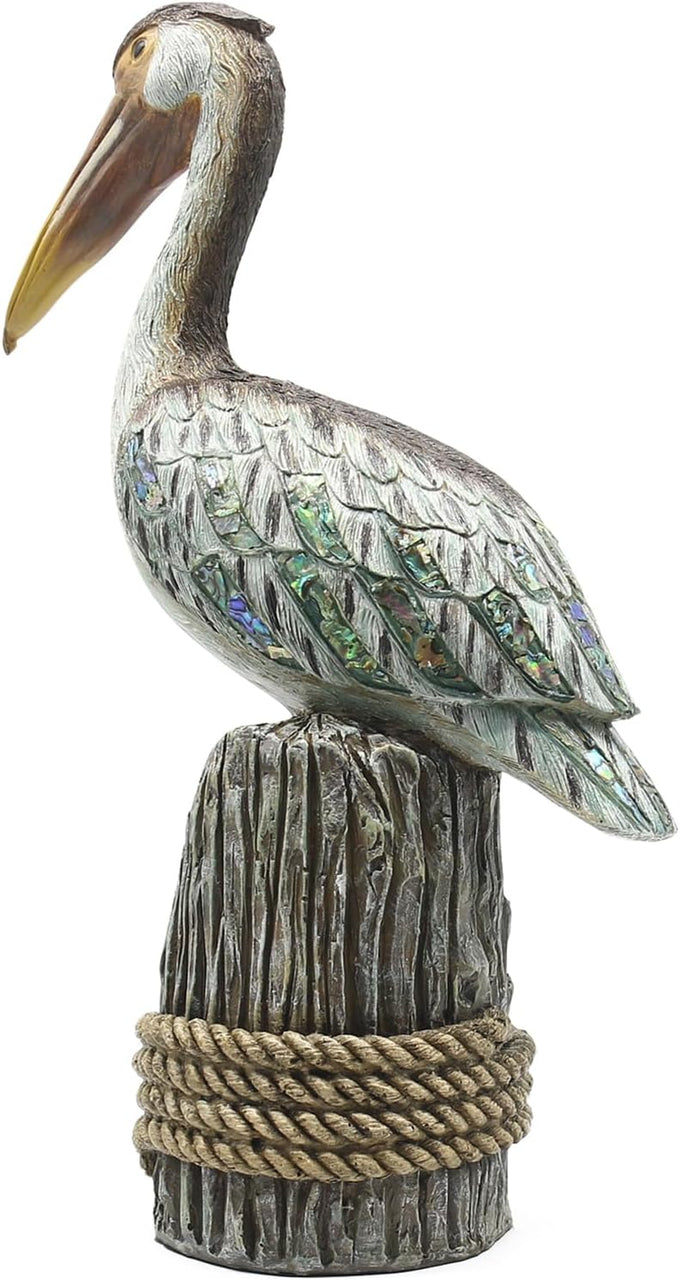 Lukitas Standing Pelican Statue and Sculpture Coastal Decor, Resin 14''