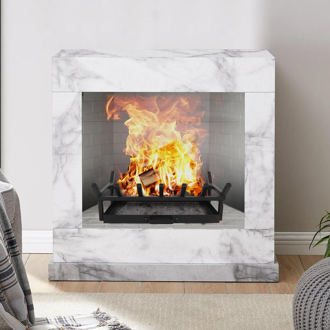 Fireplace Grate with Ash Pan & Log Holder, 20 inch