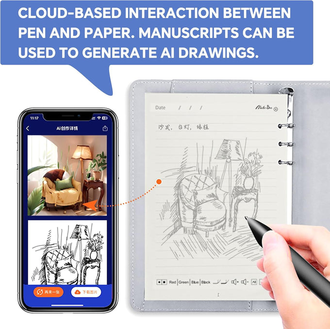 Smart Digital Pen Write on Paper Real-Time Sync to Phone