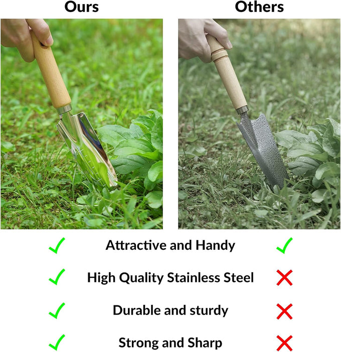 SOLIGT 8 Piece Garden Tools Set with Basket, Gardening Gifts for Women Men